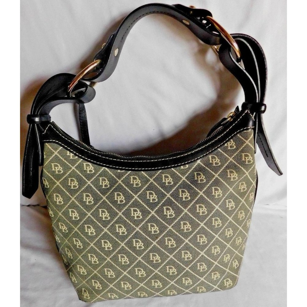 DOONEY BOURKE DB Blue/Gray Canvas Black Leather - Picture 3 of 8